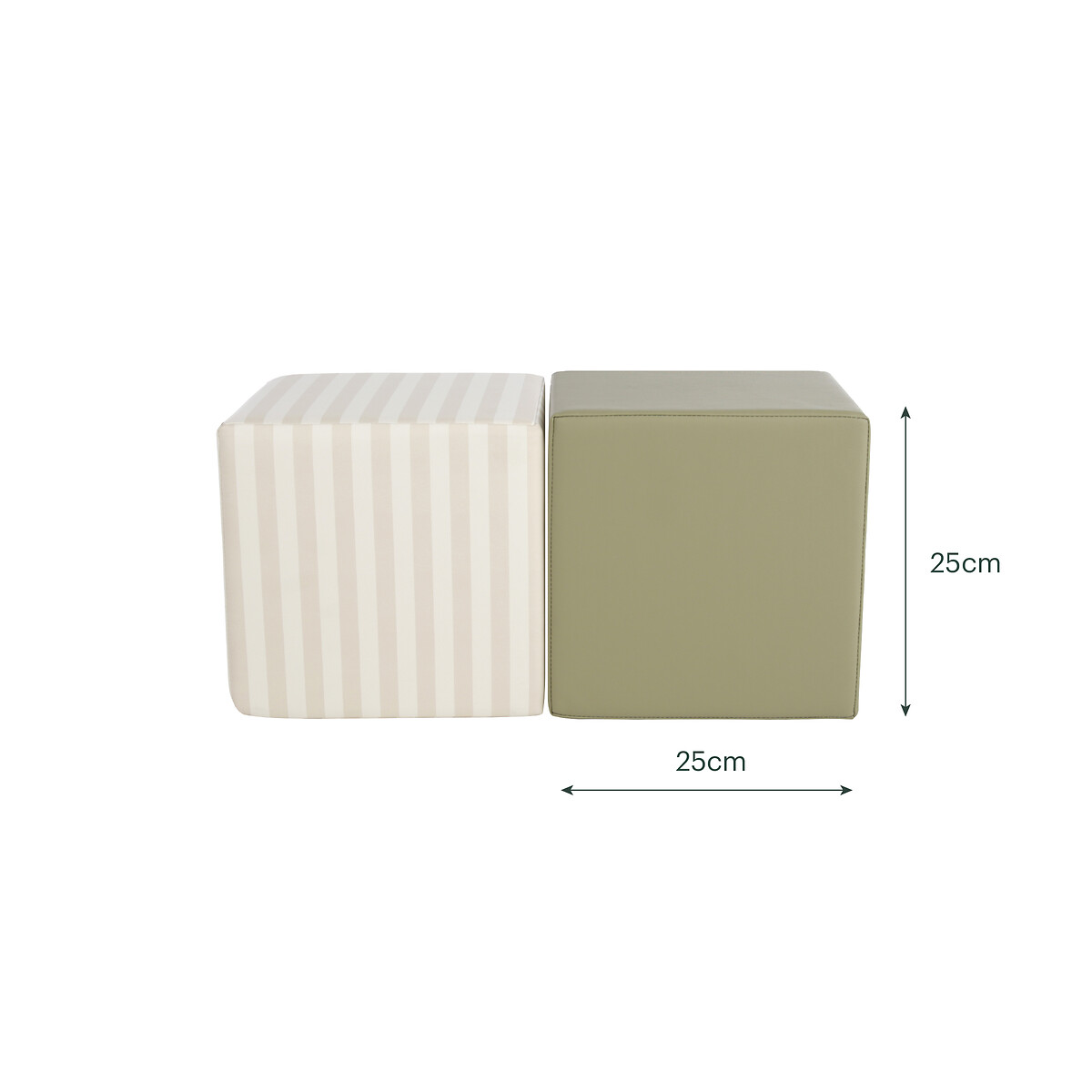 Soft Play 2-Piece Block Set green striped, CUDDLECO
