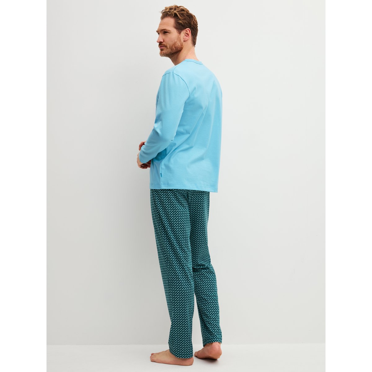 Pyjama manches longues Coton COTTON SPECIAL retro blue, CALIDA
