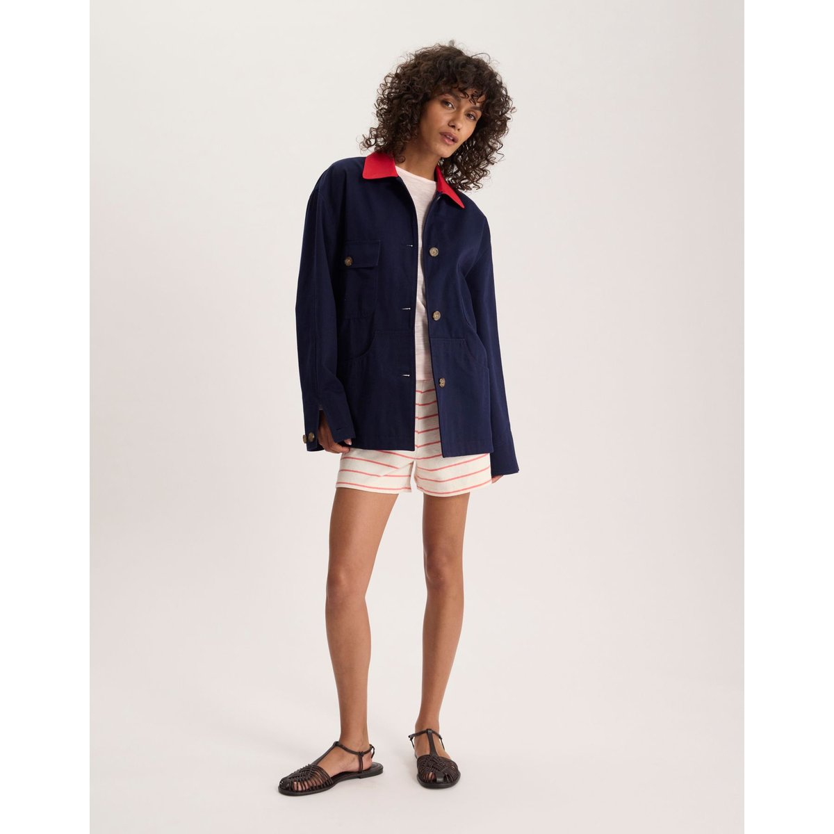 Veste Melchior en coton bleu marine, INES DE LA FRESSANGE PARIS