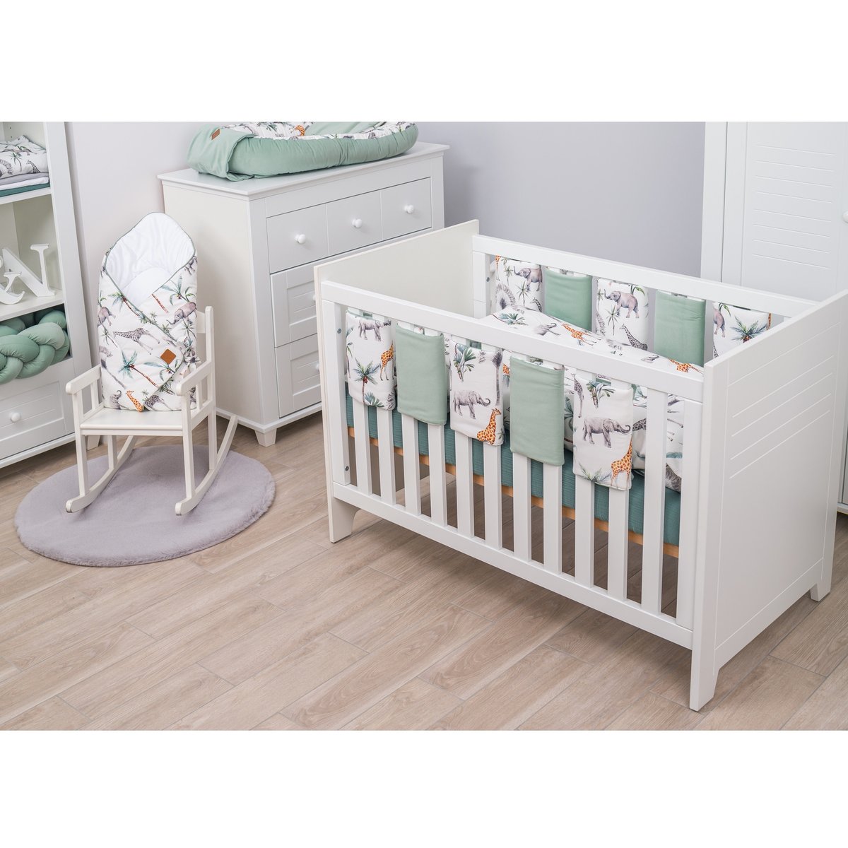 Tour de lit modulable et réversible SAFARI vert, SEVIRA KIDS