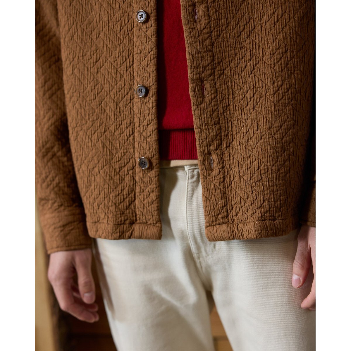 Chemise coton GASTINE camel, FAGUO