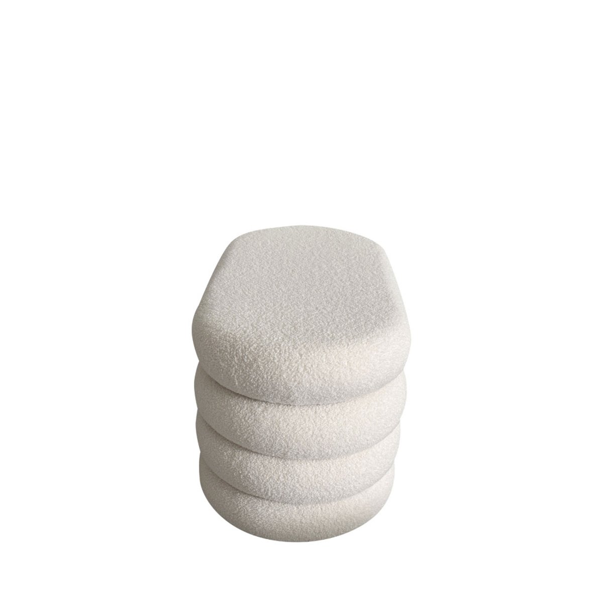 Banc coffre en tissu bouclette L85cm- MIRO blanc, DRAWER