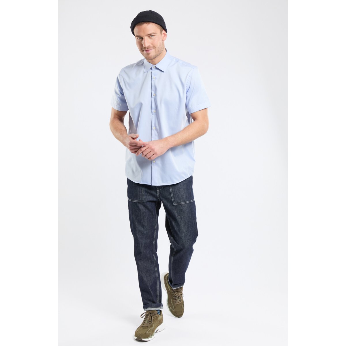 Chemise coupe confort en coton blue, ARMOR-LUX