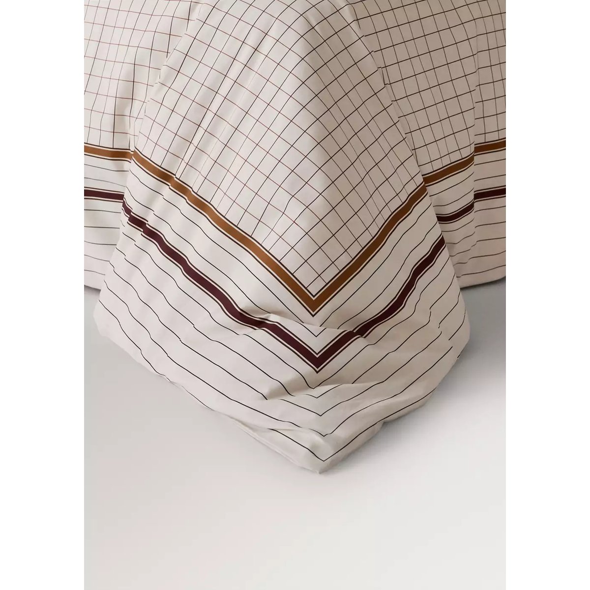 Housse de couette 100 % percale de coton Lit 180/200 cm cognac, MANGO HOME