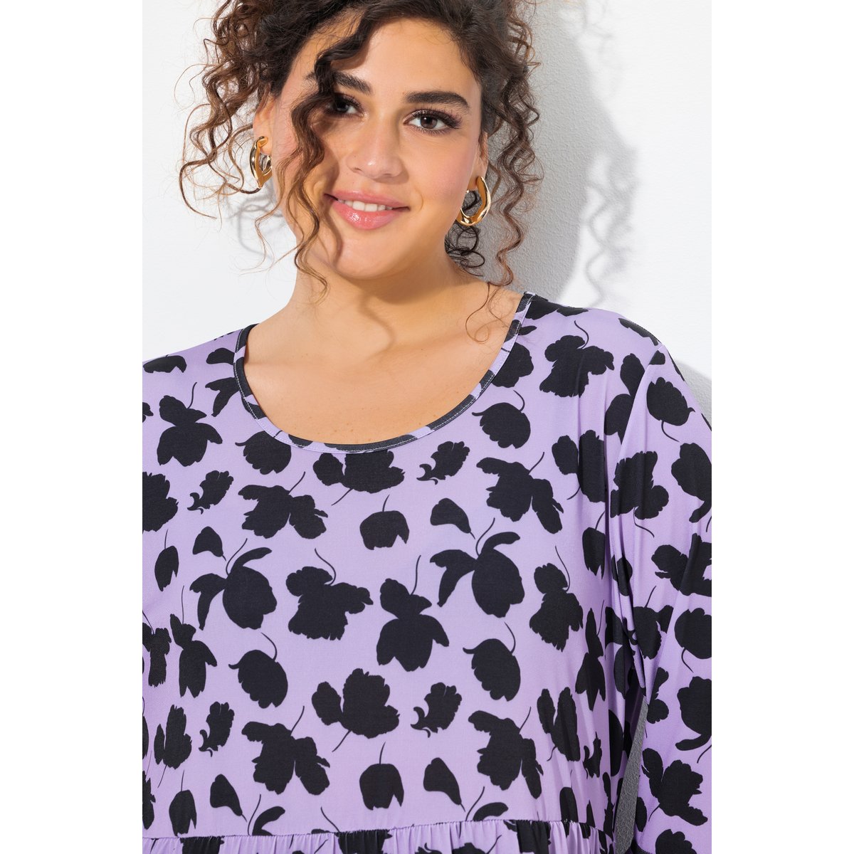 Robe en jersey coupe évasée violet, ULLA POPKEN