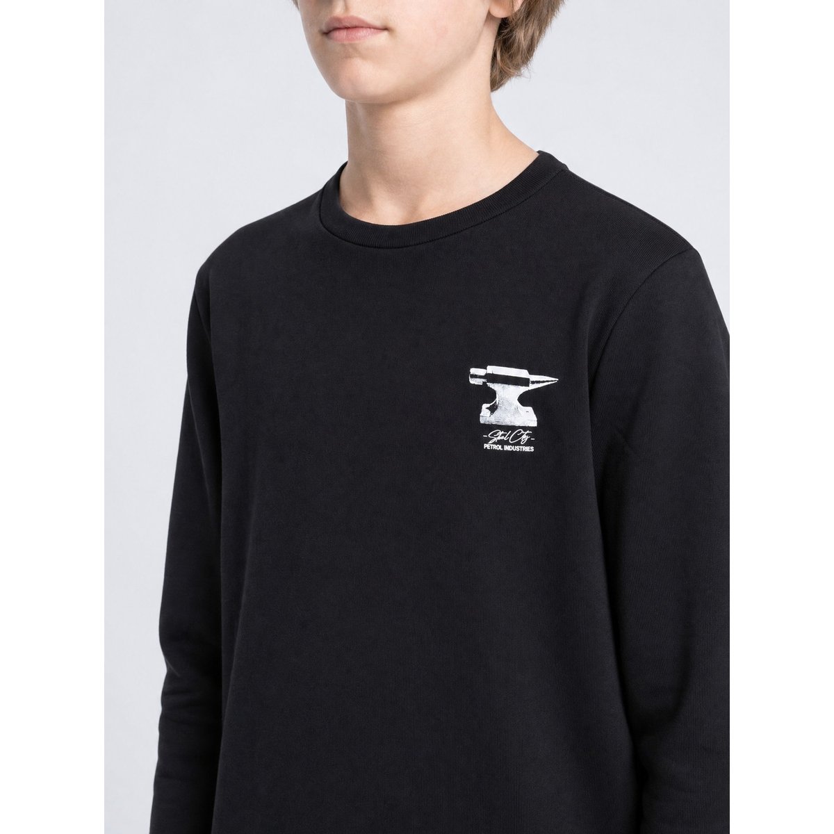 Sweat à motif steelhill noir deep black, PETROL INDUSTRIES
