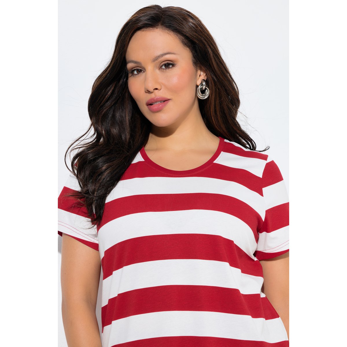 T-shirt rayé, coupe Classic Fit salsa, ULLA POPKEN