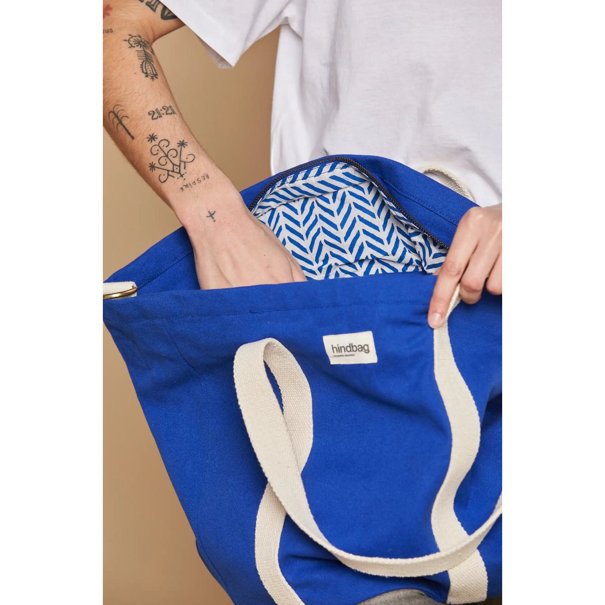 Cabas CÉSAR bleu electrique, HINDBAG