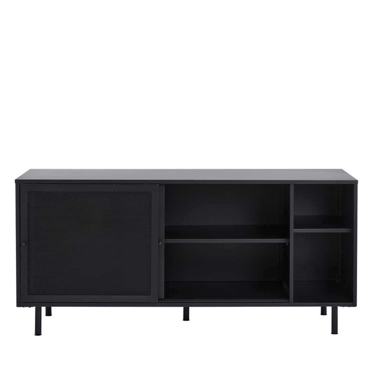 Buffet 2 portes, 2 niches en métal L160cm- KISO noir, DRAWER