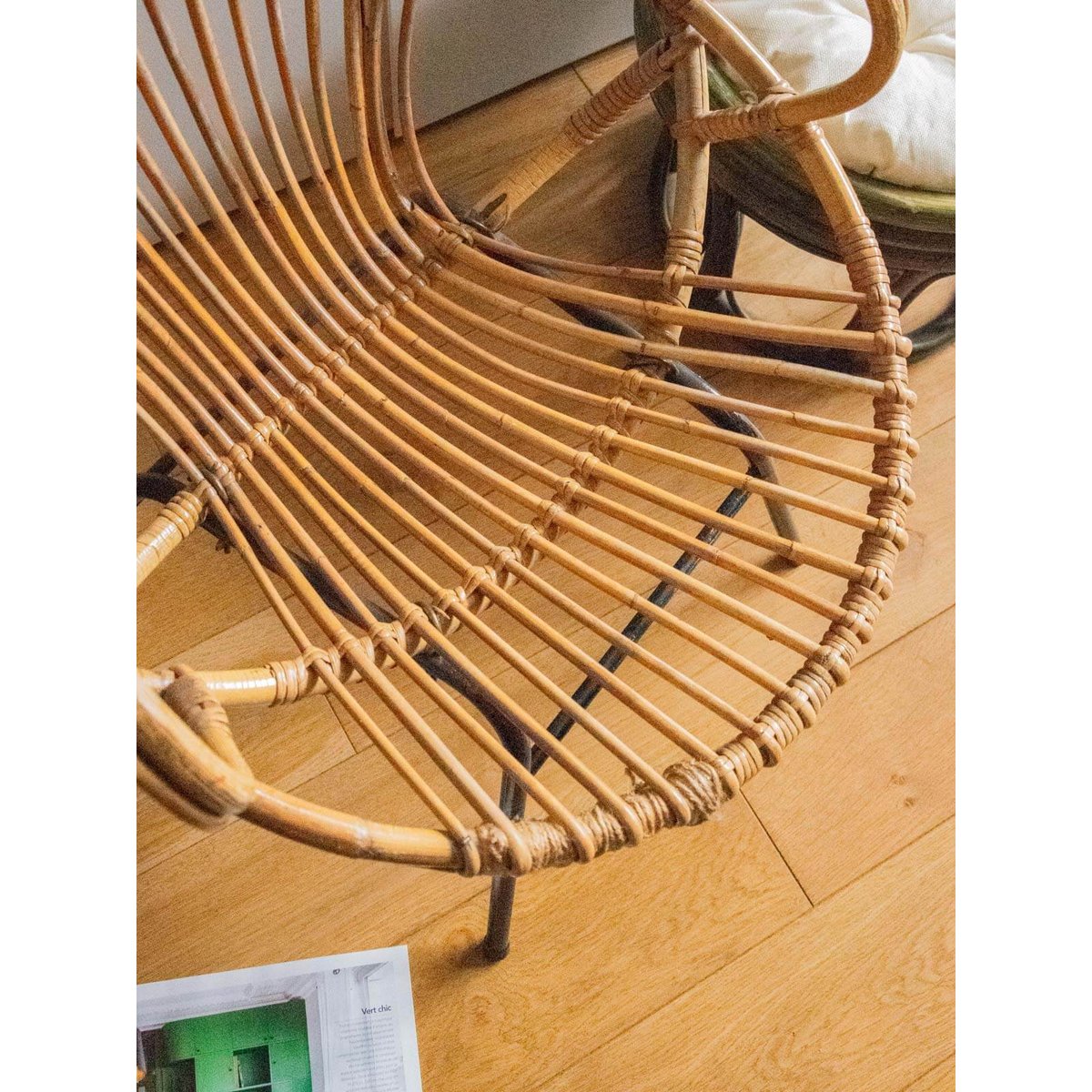 Fauteuil en rotin et métal noir Ernest N°710 - Bon état noir - comme neuf, DEBONGOUT