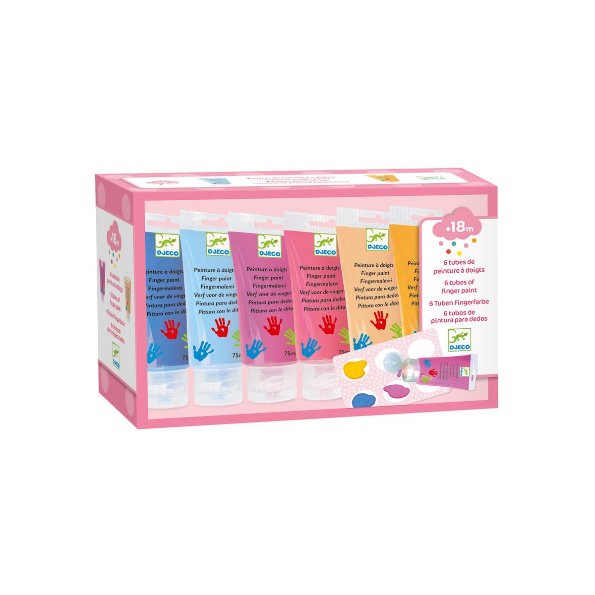 Les couleurs des petits - 6 tubes de peinture à doigts Sweet multicolore, DJECO