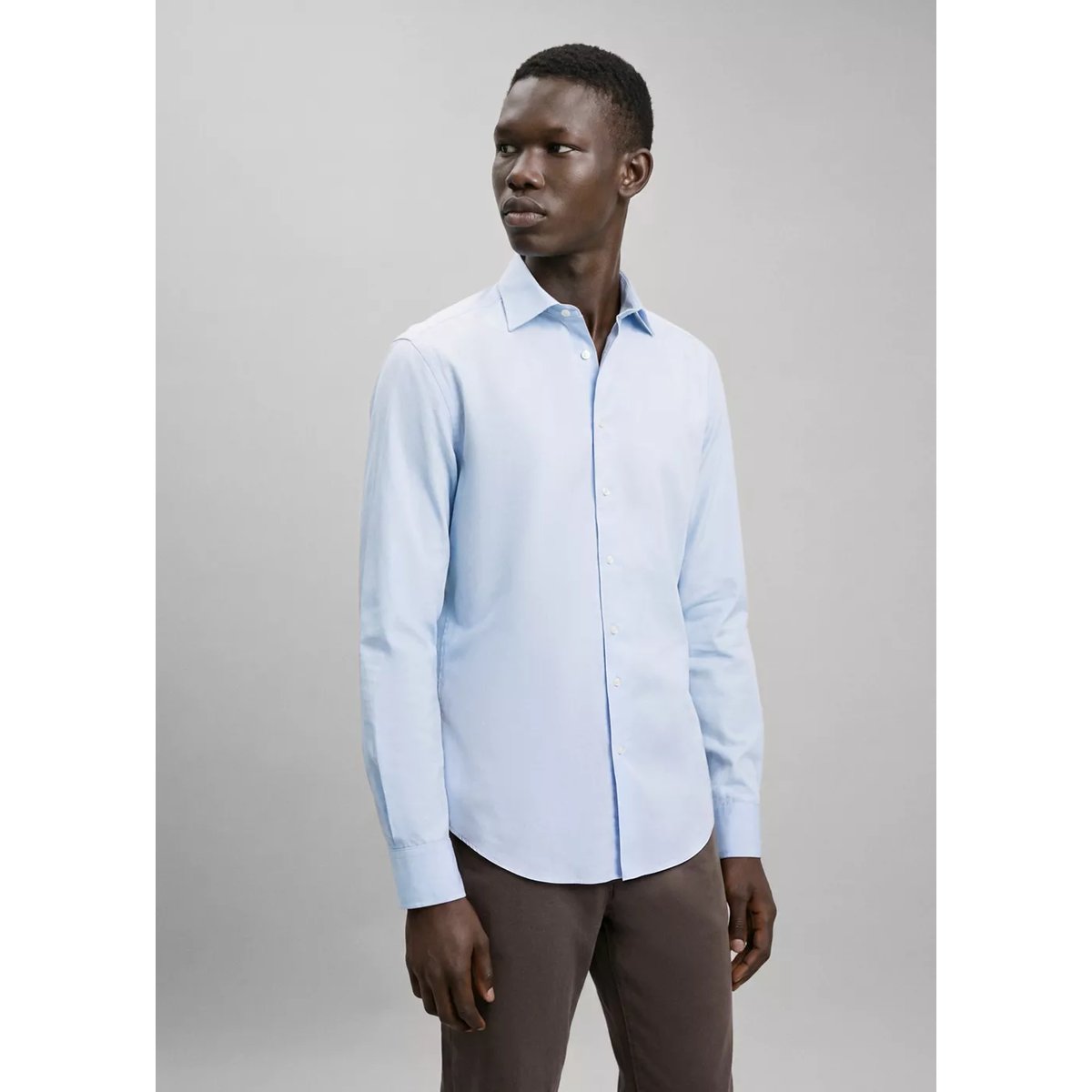 Chemise en coton bleu ciel, MANGO TEEN