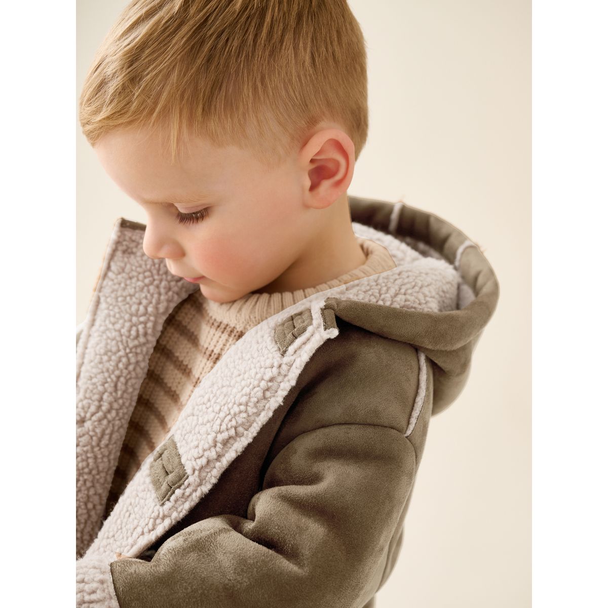 Manteau en imitation daim marron fauve, NEXT