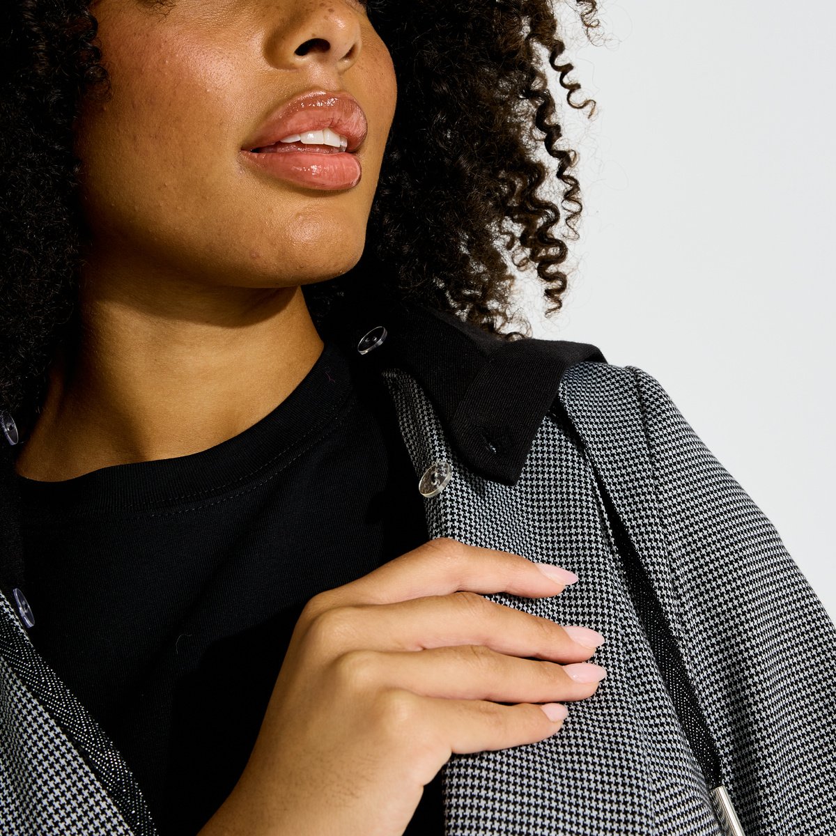 Veste Blazer maille à capuche noir, GRAIN DE MALICE