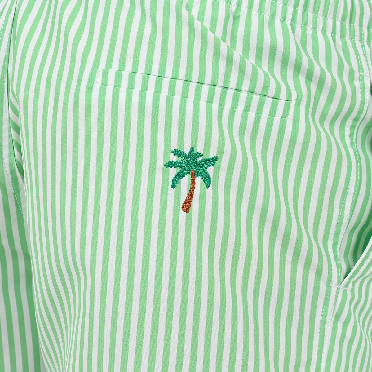 Short de bain L'Exotique rayé vert, VENDREDI