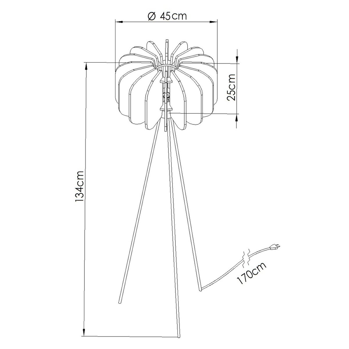 Lampadaire Feutre Bleu E27 1 Mula bleu, EDEN