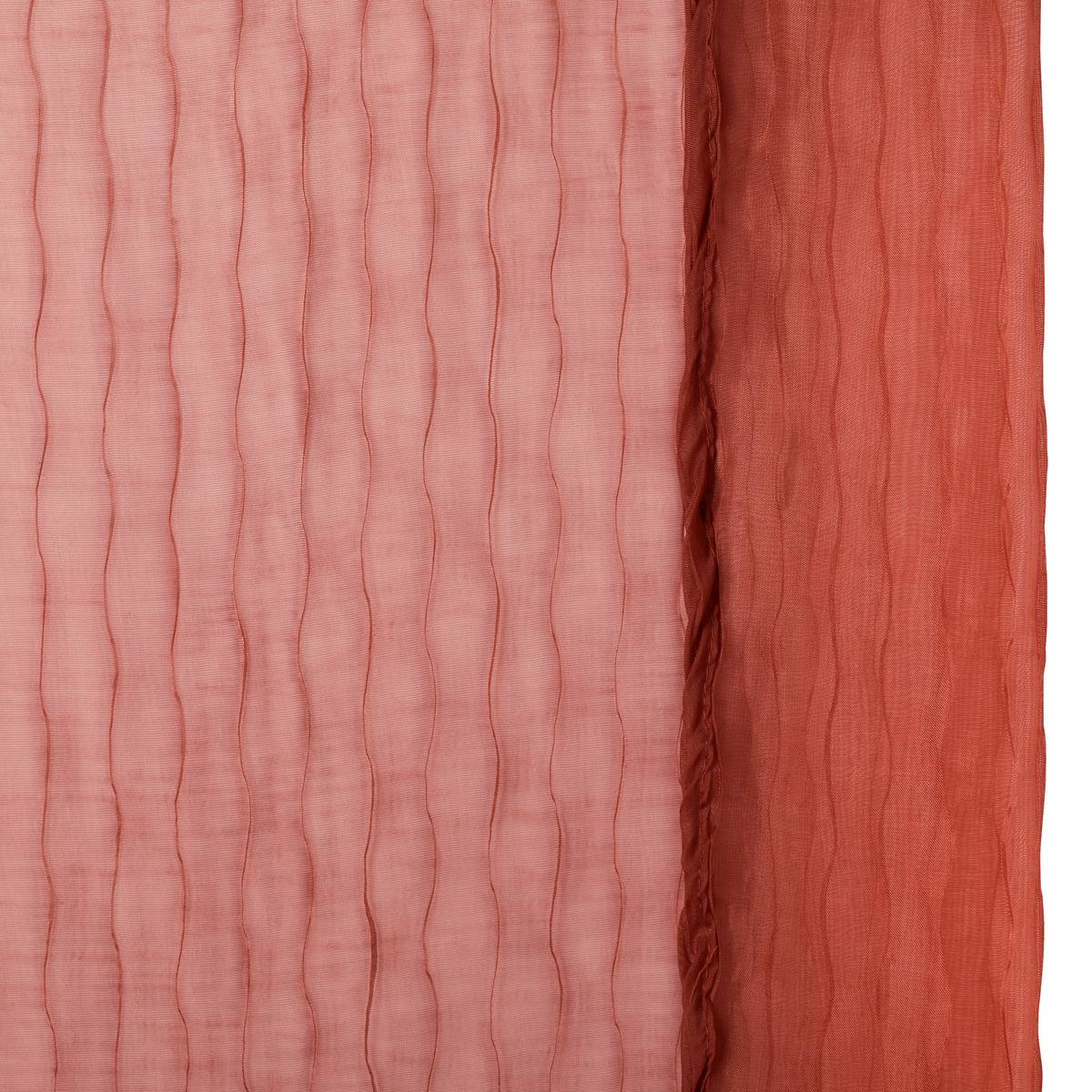 Voilage rayures texturées MILA terracotta, ATMOSPHERA