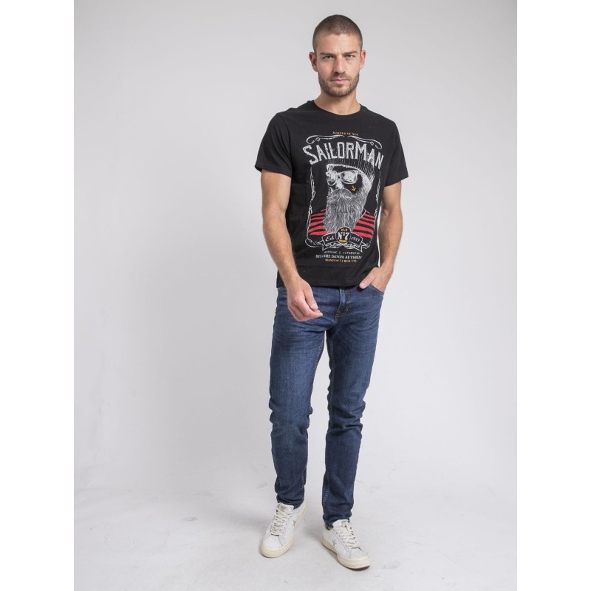 T-shirt Col Rond Pur Coton Jimartin noir, RITCHIE