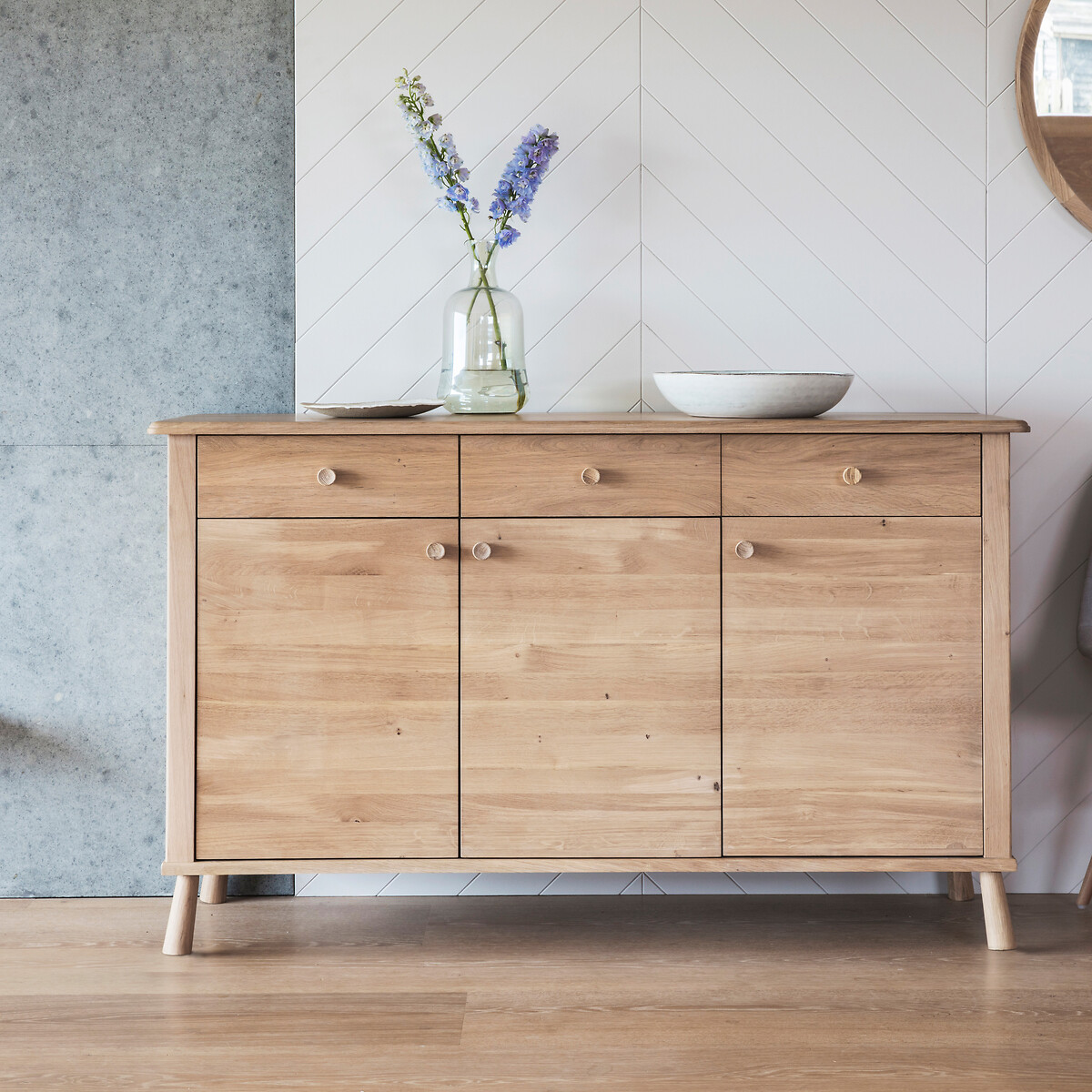 Wycombe Scandi Oak 3 Door Sideboard natural oak, ÉDITÉ
