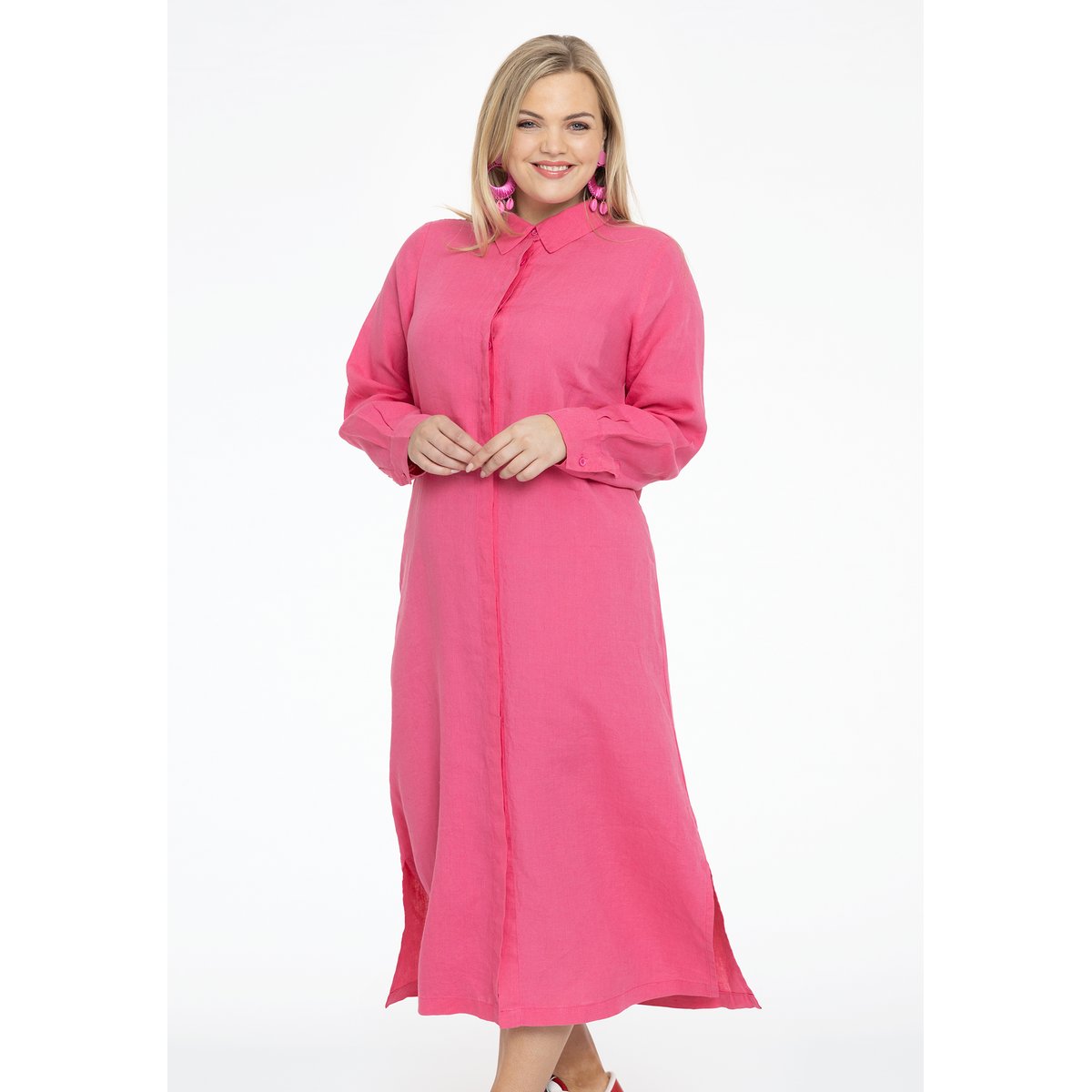 Chemise avec manches longues rose, YOEK