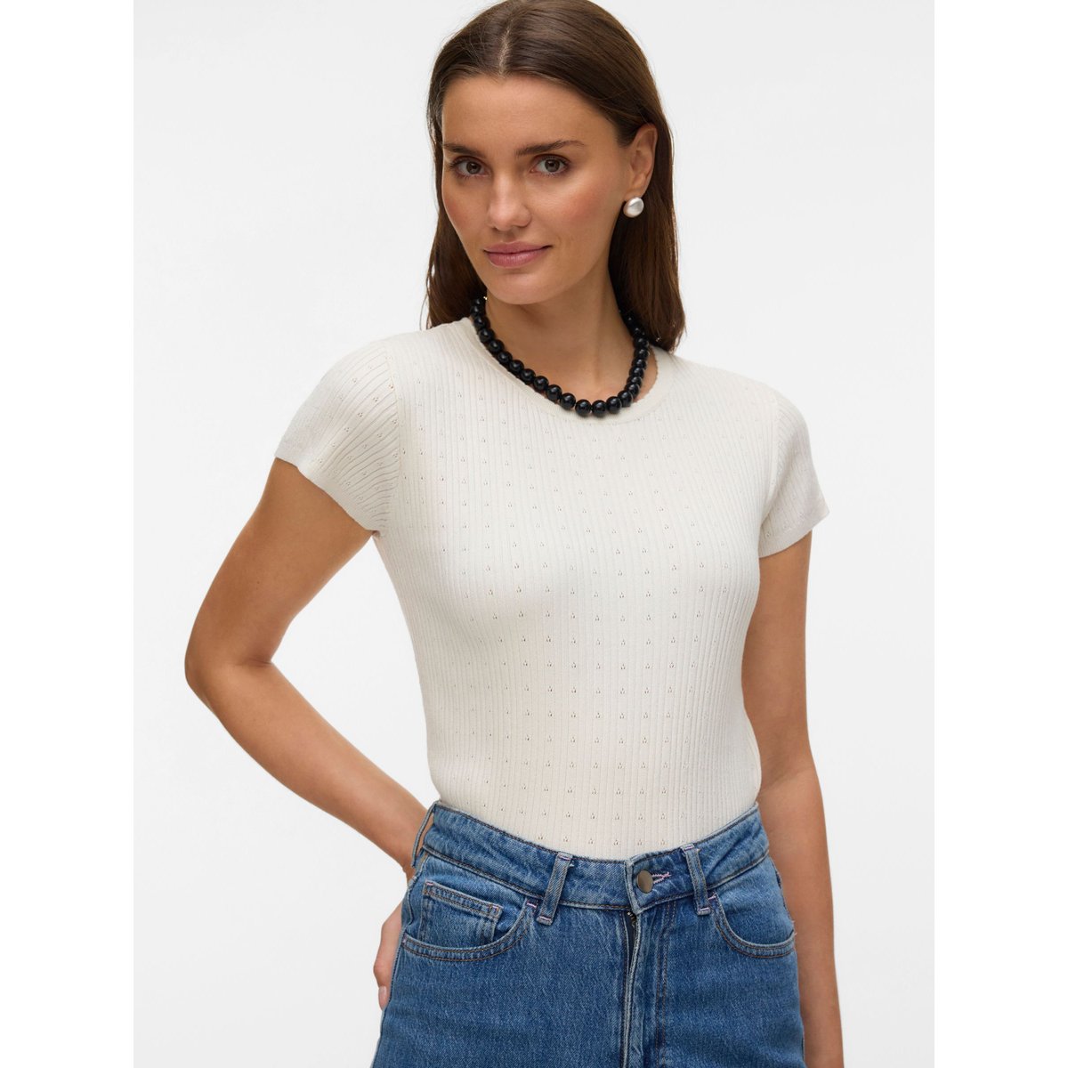 T-Shirt En Maille birch, VERO MODA