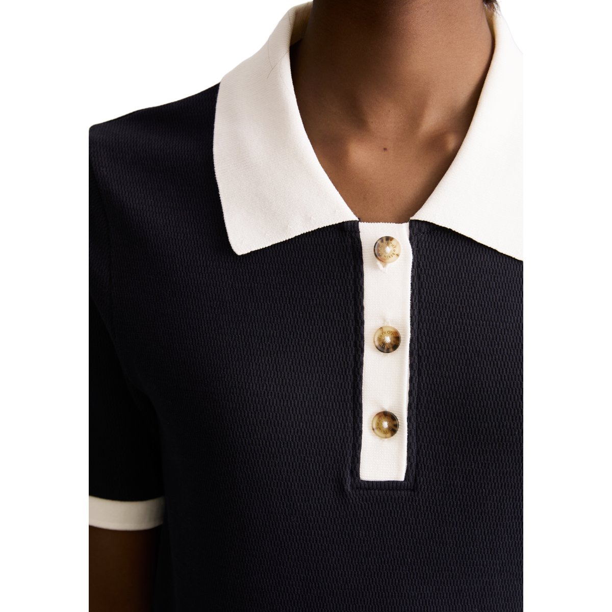 Polo structuré slim en pur coton bio bleu foncé, MARC O’POLO DENIM