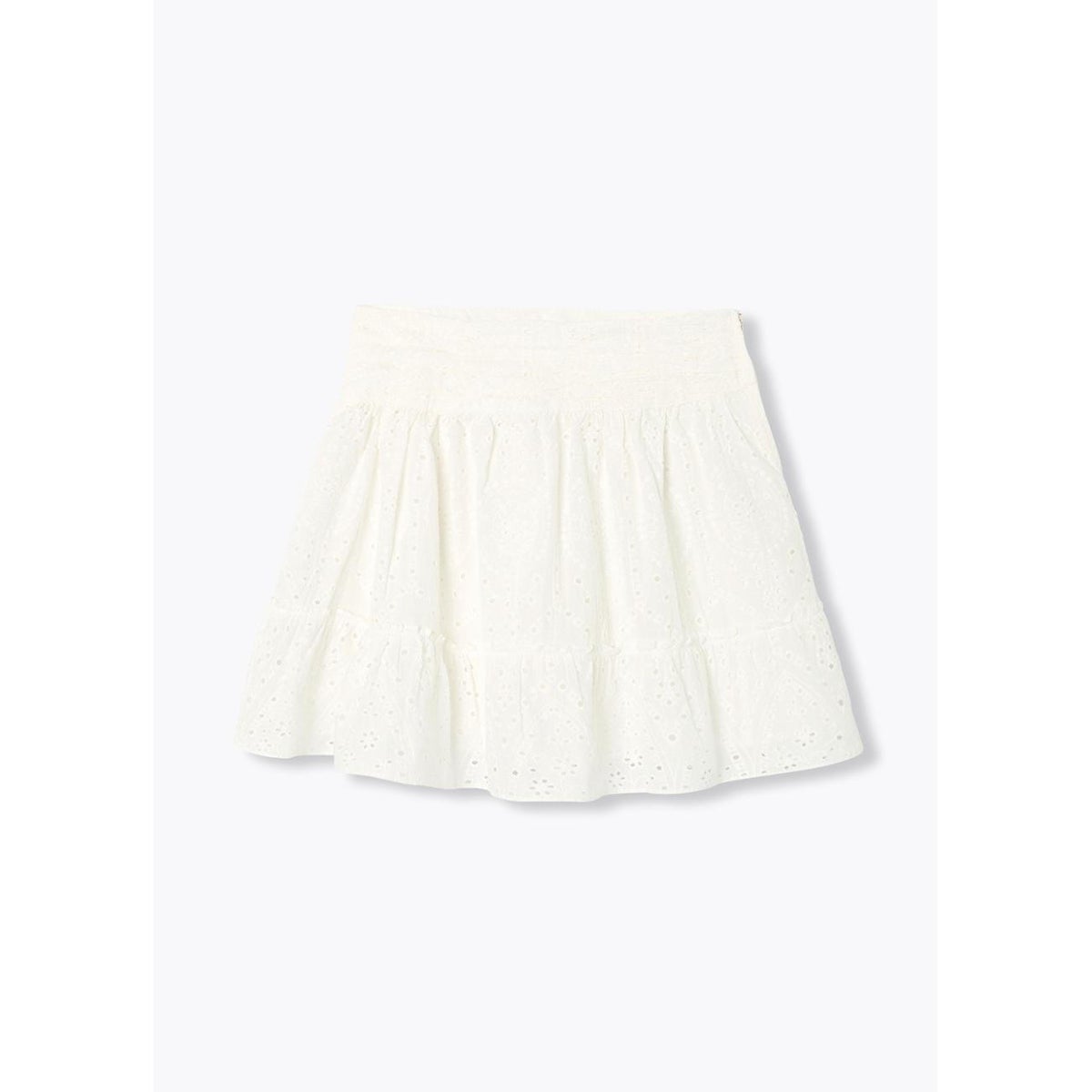 Mini-jupe en broderie anglaise ecru, PROMOD