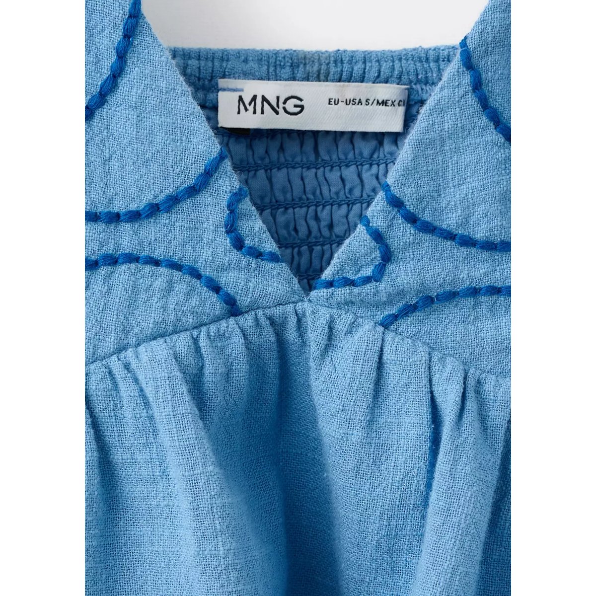 Top détails brodés bleu, MANGO TEEN
