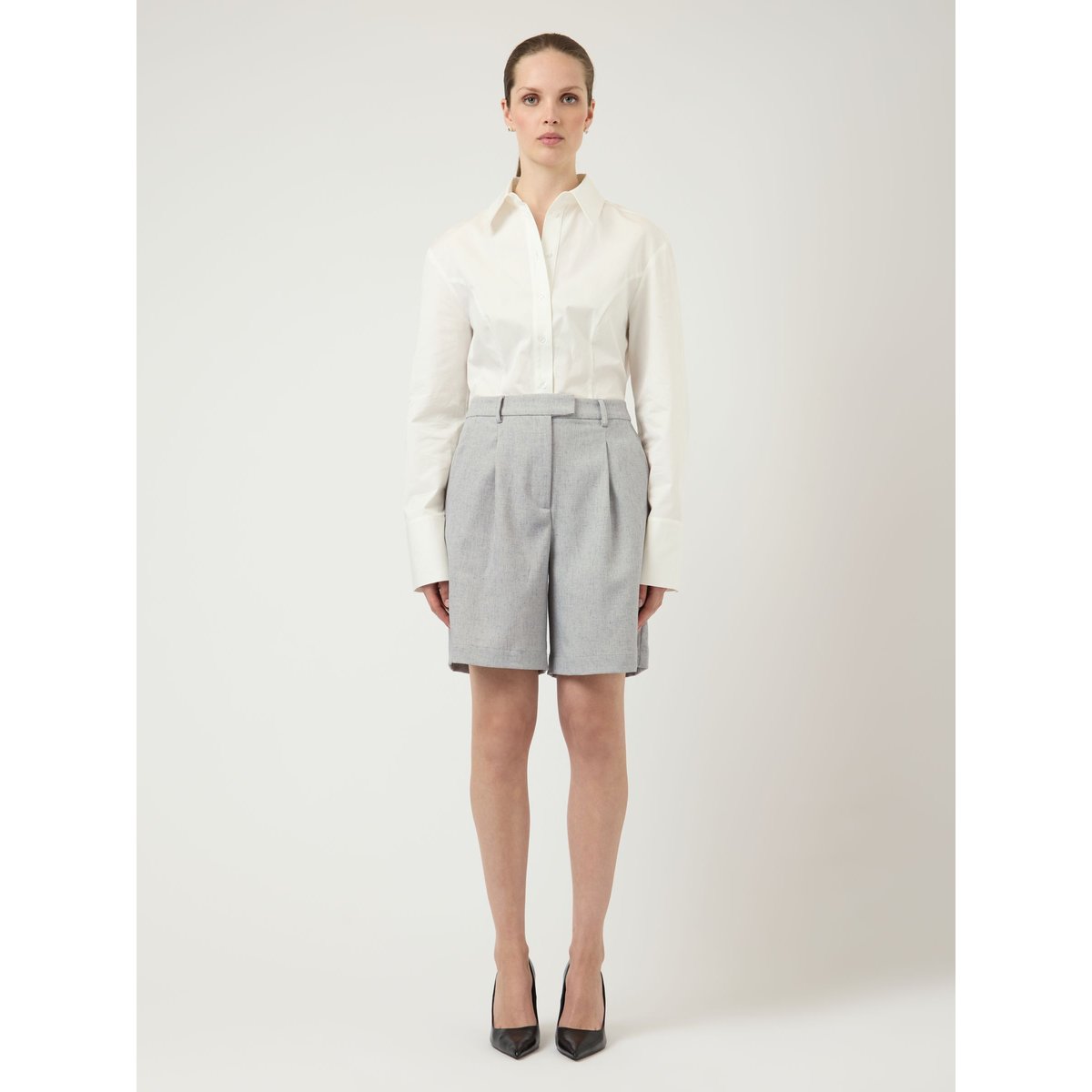Short gris - light grey melange, YAS