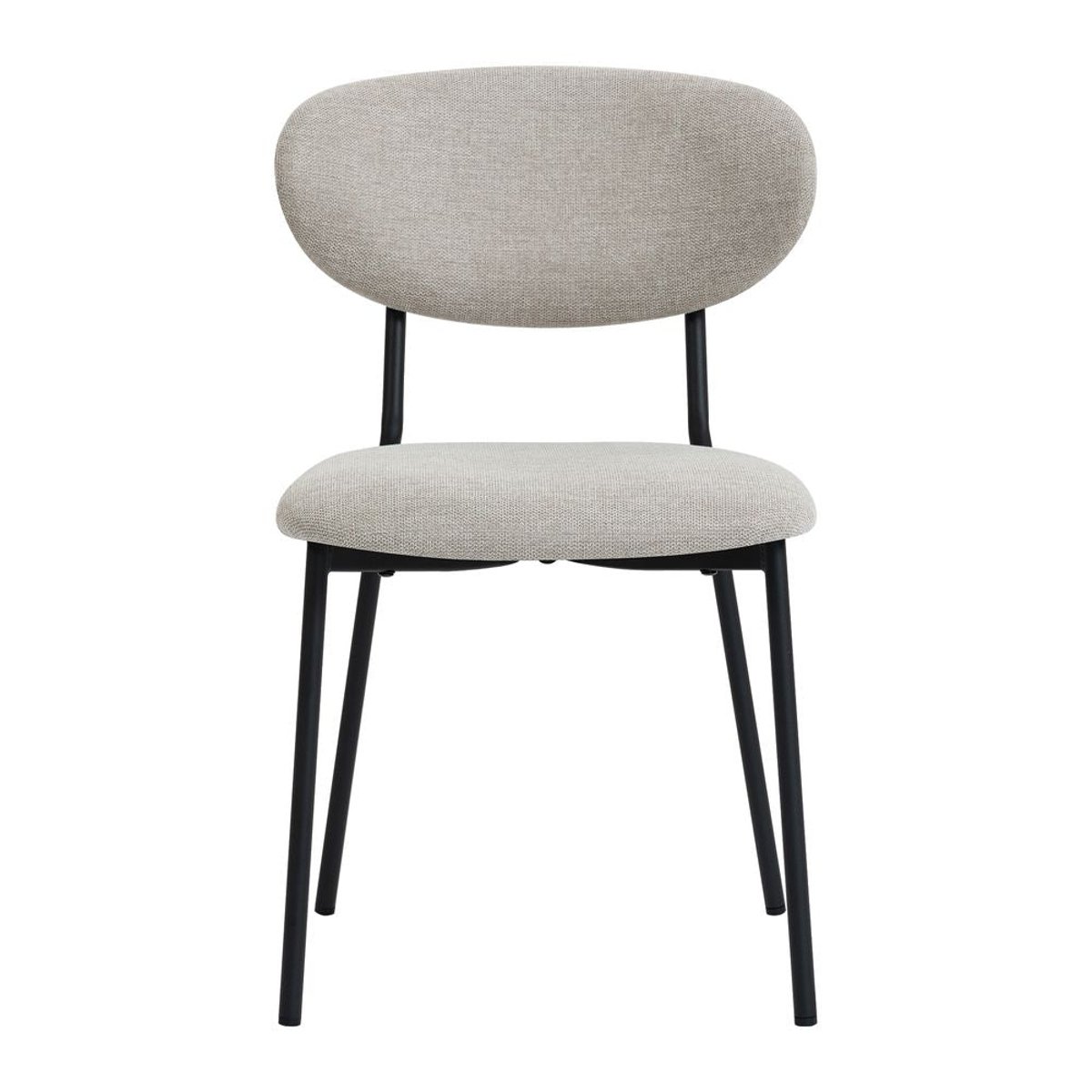 Chaise repas en tissu gris fonce beige, ZAGO