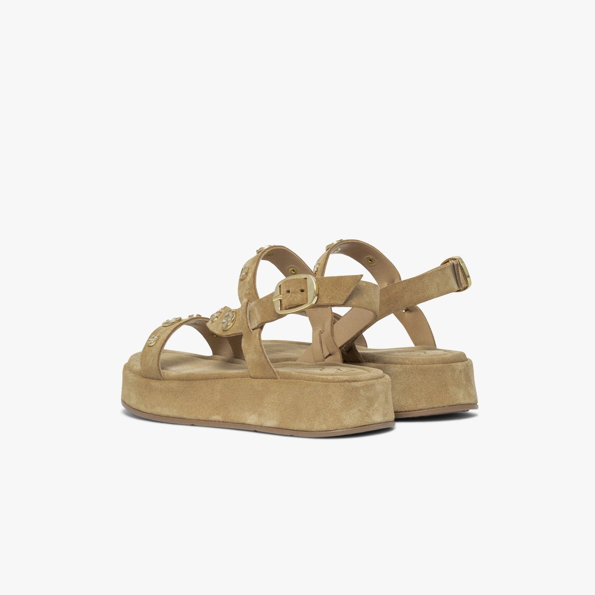 Sandale Plate en cuir NADINE beige, BOCAGE