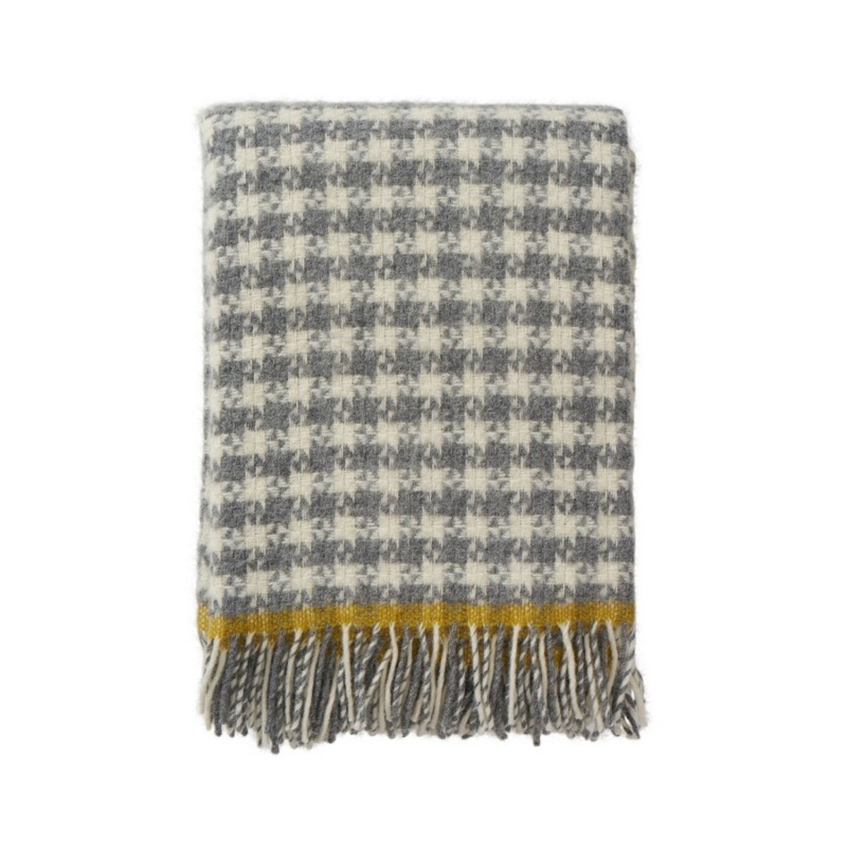 Plaid laine d'agneau brossée DOGTOOTH gris, KLIPPAN