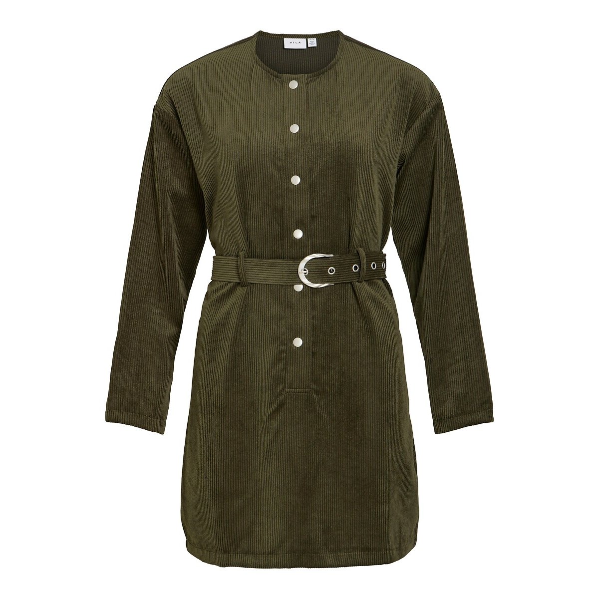 Robe courte en velours avec ceinture vert kaki, VILA