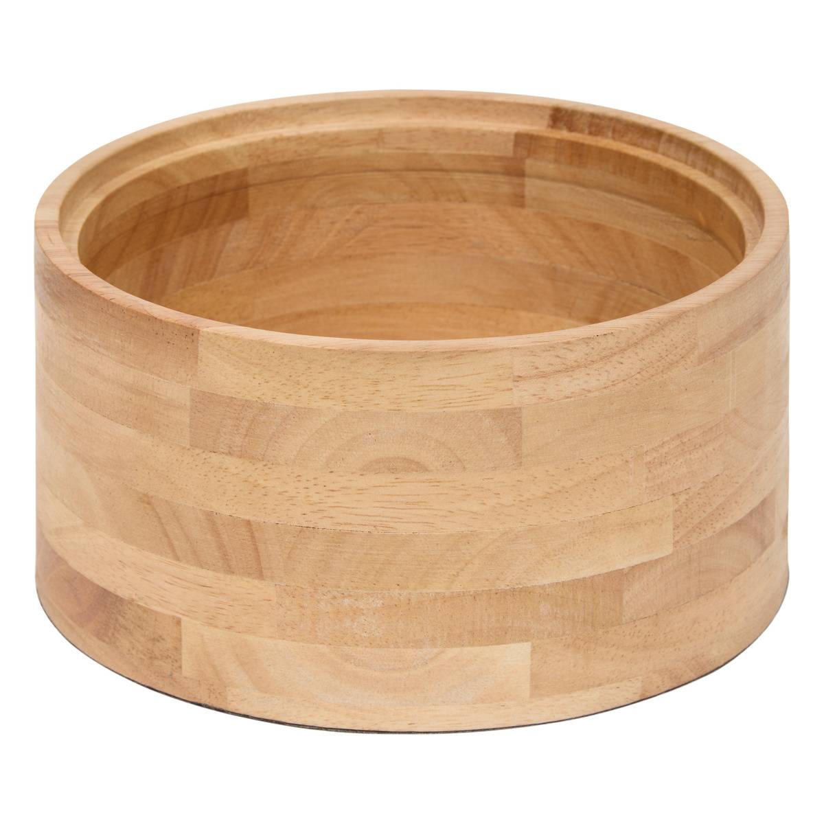 Lot de 2 boîtes rondes en hévéa BONIE taupe, ATMOSPHERA