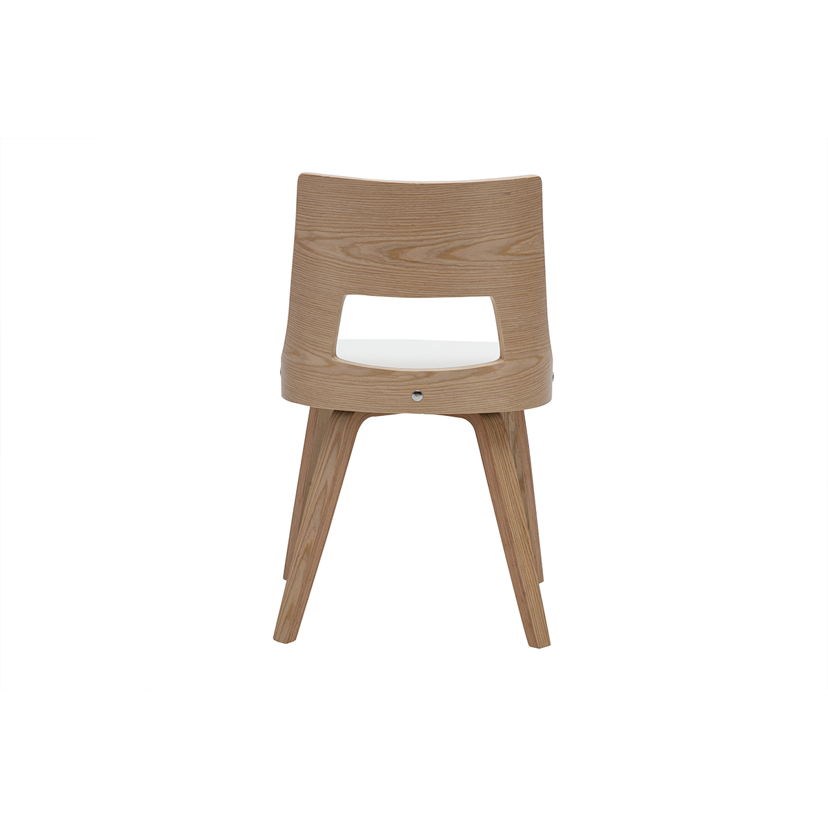 Chaise scandinave blanc et bois clair GARBO blanc, MILIBOO