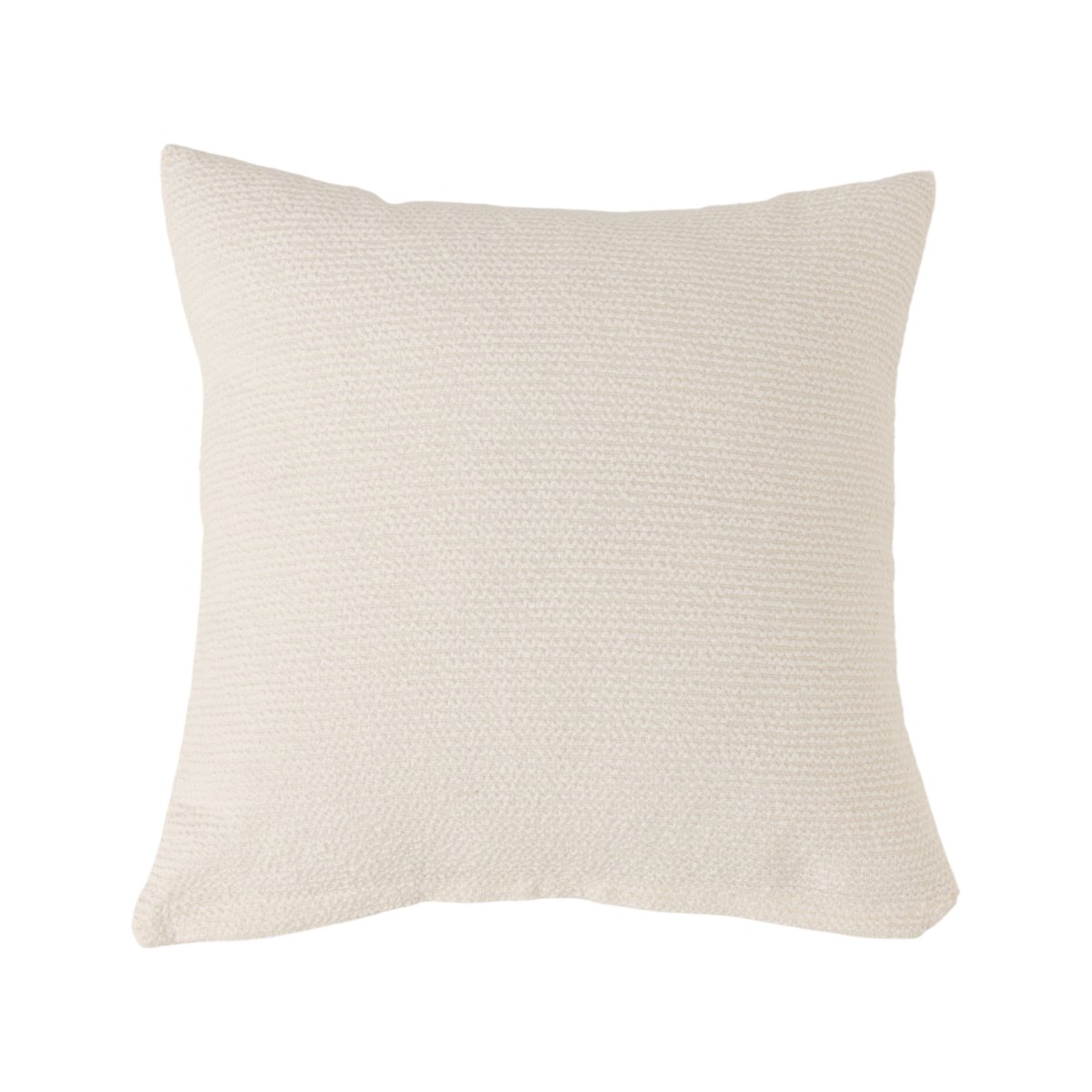 Coussin coton lin tramé - LEON blanc, CAMIF