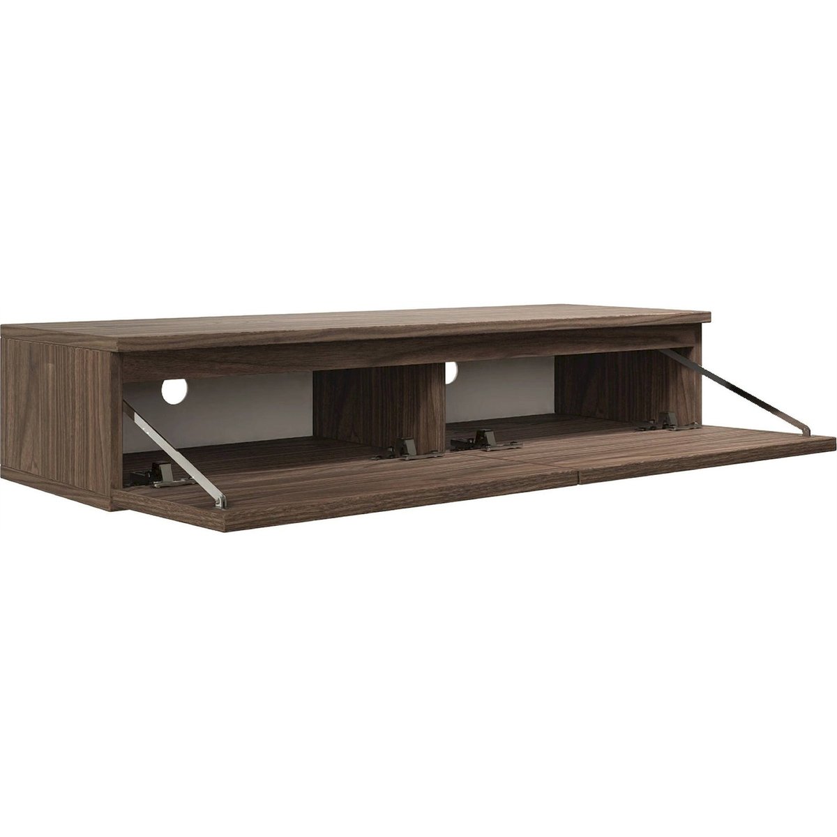 Meuble tv suspendu slim BEMMI en bois de noyer noyer wisconsin, RECOLLECTION