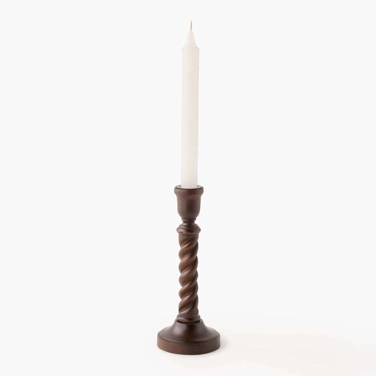 Bougeoir twisté, 7.5xH17 noir, MONOPRIX