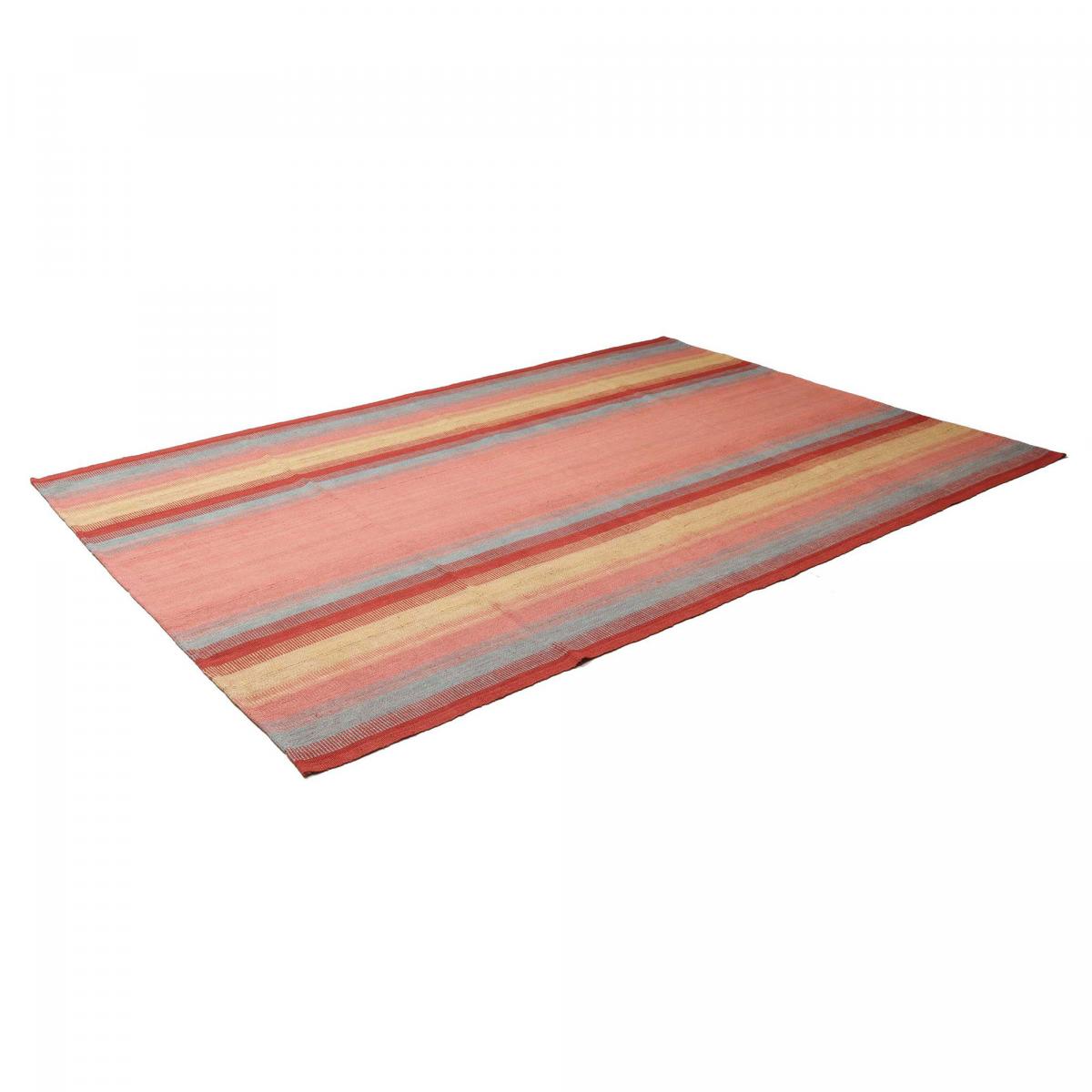 Authentique tapis d'Orient kilim fait main en laine A 1 rouge, jaune, orange, UN AMOUR DE TAPIS