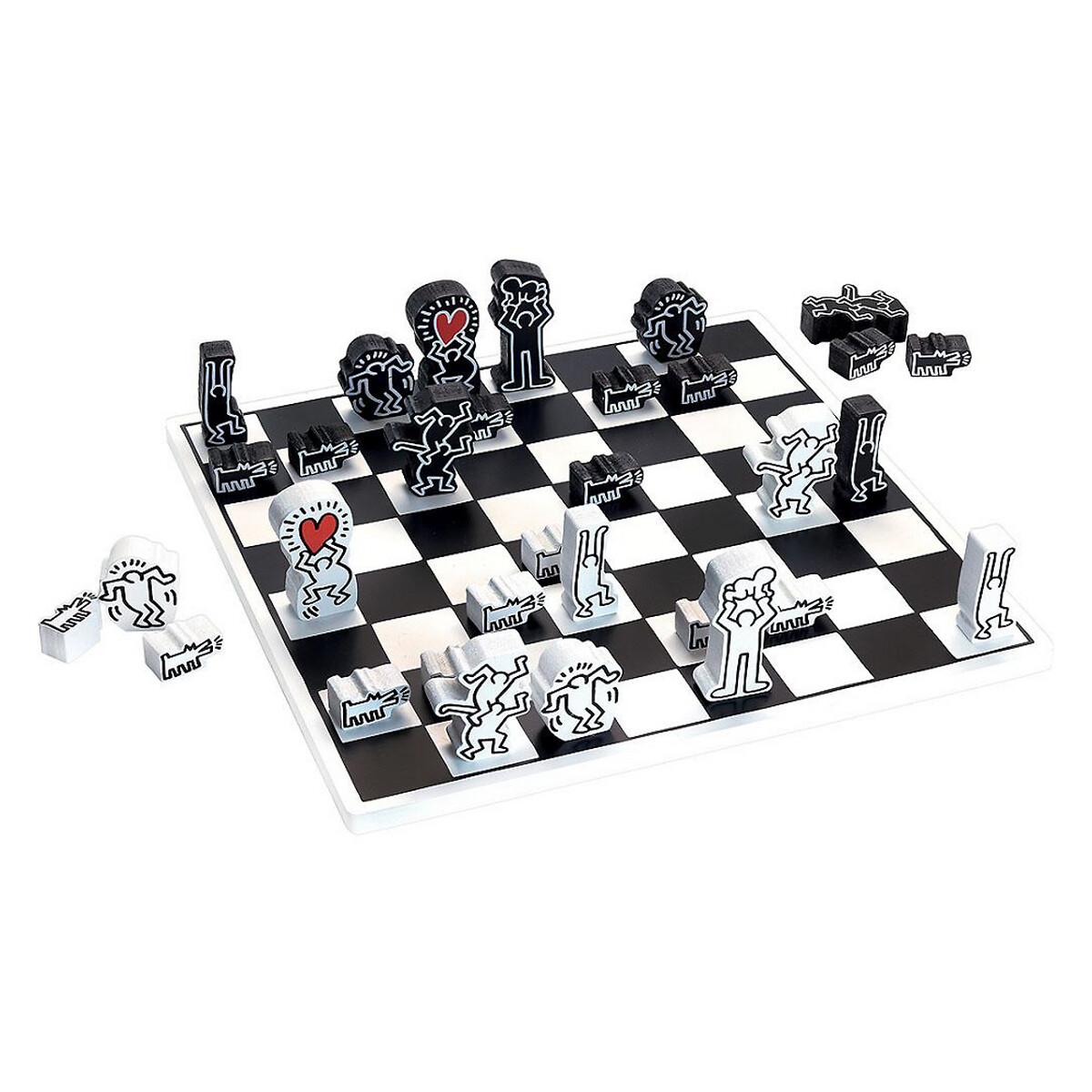 Jeu d'échecs Keith Haring noir/blanc, VILAC