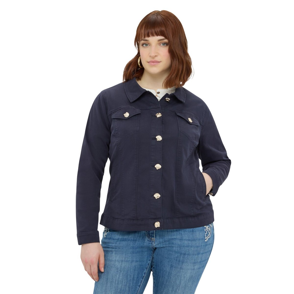 Veste avec boutons décoratifs bleu, FIORELLA RUBINO