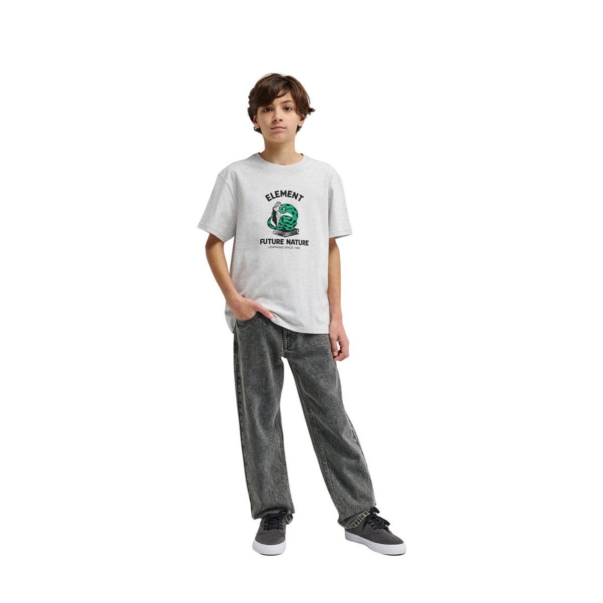 T-Shirt manches courtes TEACHING SNAKE gris mid grey heather, ELEMENT