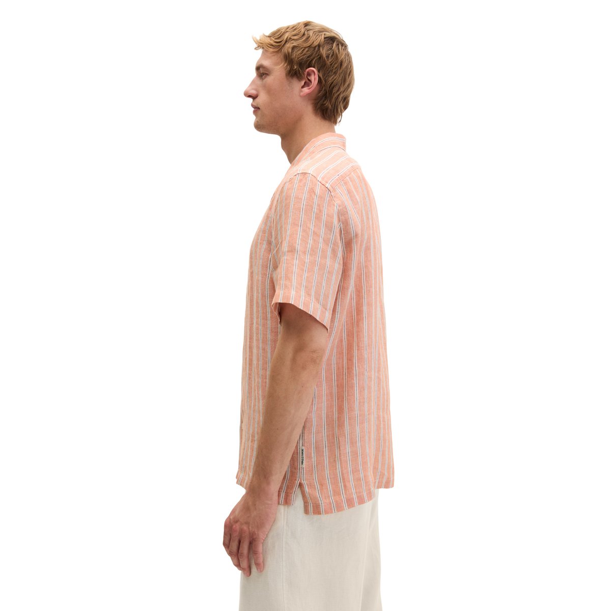 Chemise à manches courtes regular en lin de haute qualité orange, MARC O'POLO