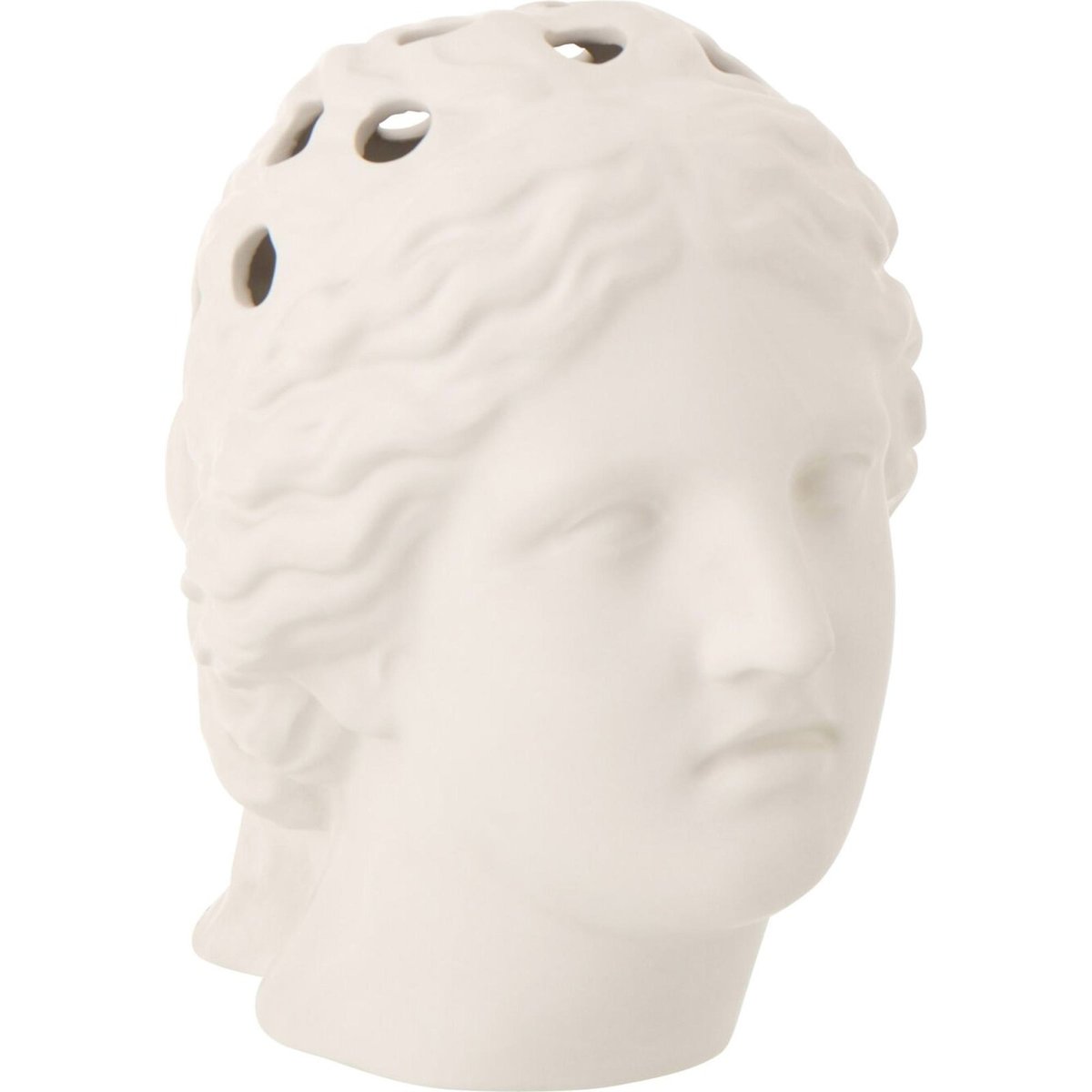 Vase tête de femme en poterie blanc, RECOLLECTION
