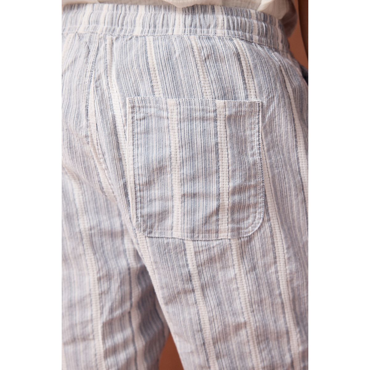 Short rayé avec cordon de serrage 100 % coton bleu/blanc, NEXT