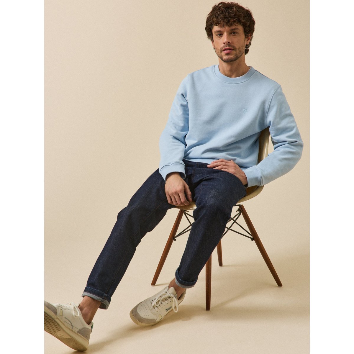 Sweat molleton coton biologique ciel, CYRILLUS