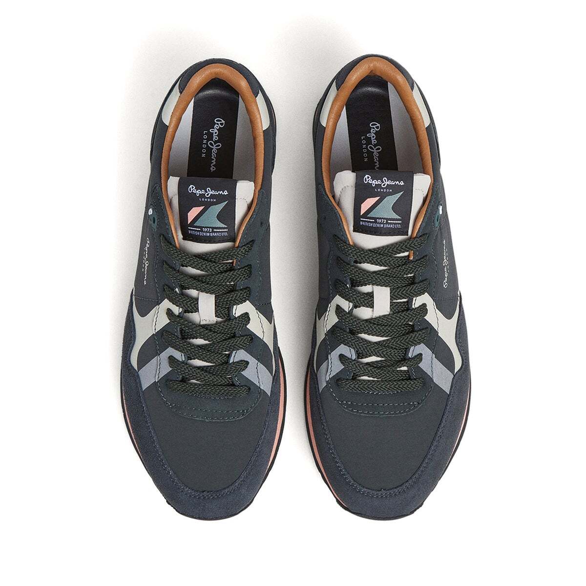 Baskets Combinées Avec Détails En Daim- Brit noir, PEPE JEANS