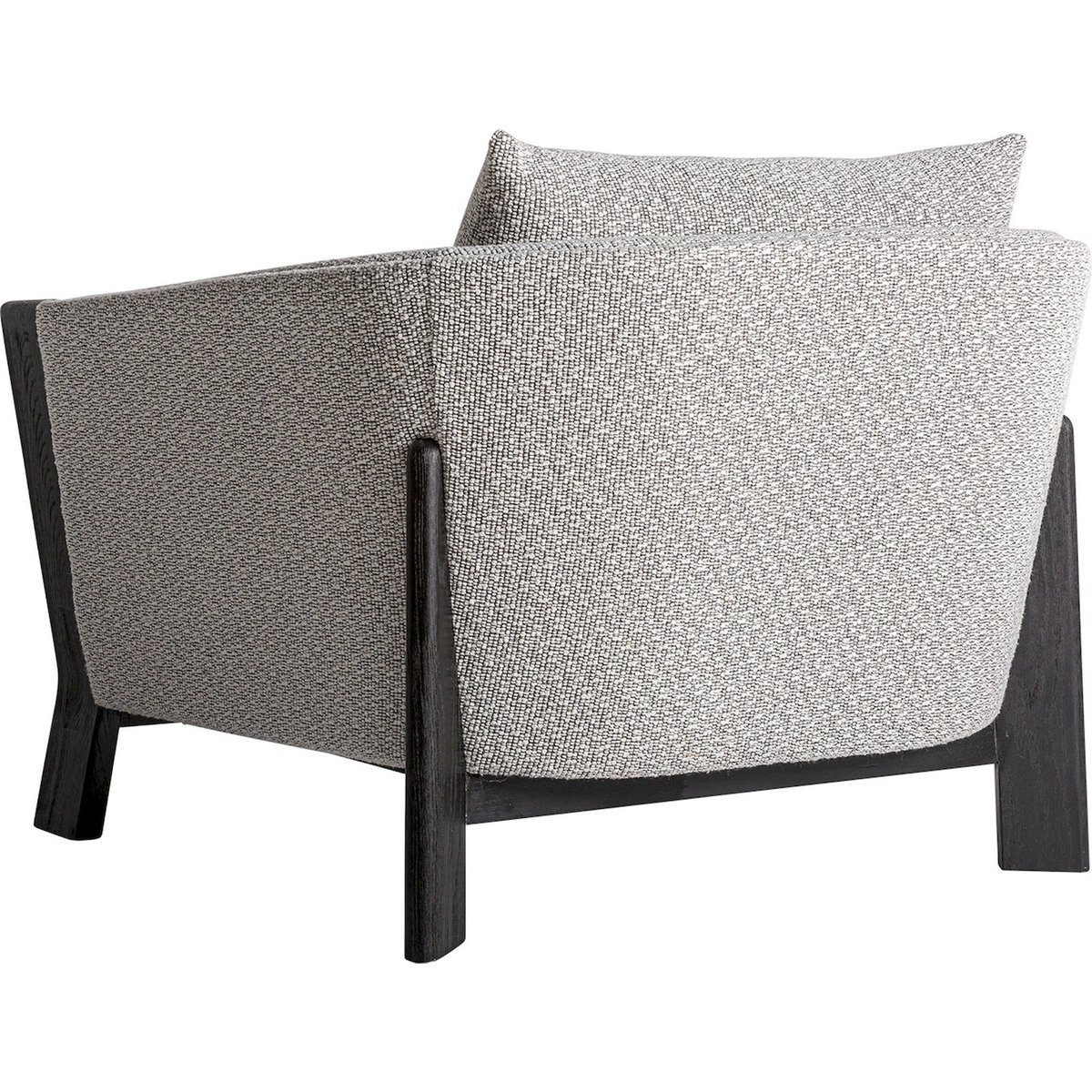 Fauteuil contemporain en chêne et laiton gris marbré élégant, RECOLLECTION