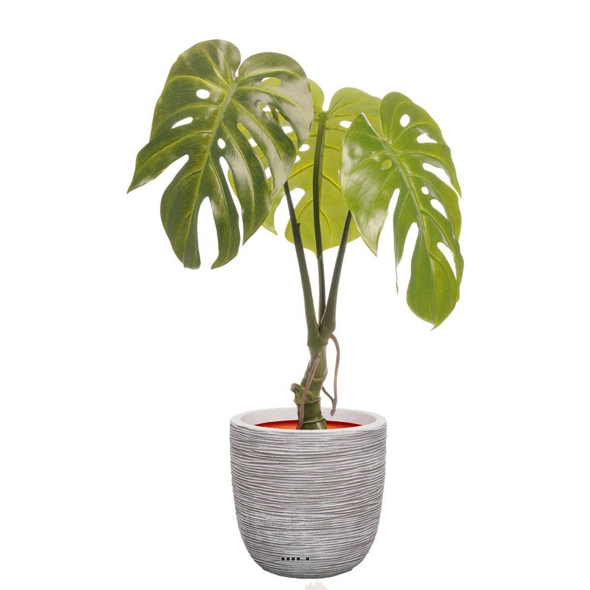 Monstera deliciosa artificielle en pot H 60 v002239, ARTIFICIELLES