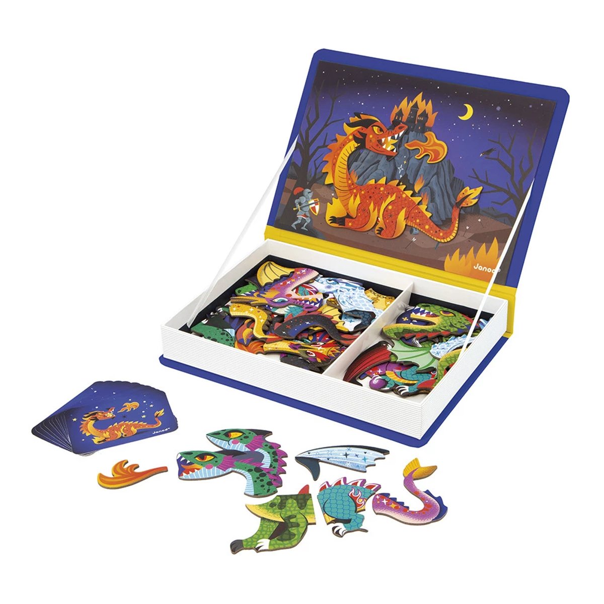 Magneti'book Dragons, 10 Modèle, 53 Magnets bleu, JANOD